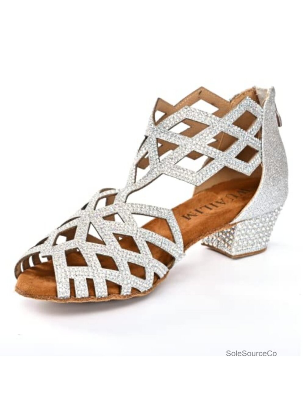 Ballroom Rhinestone Dance Shoes Latin Salsa Practice Heels